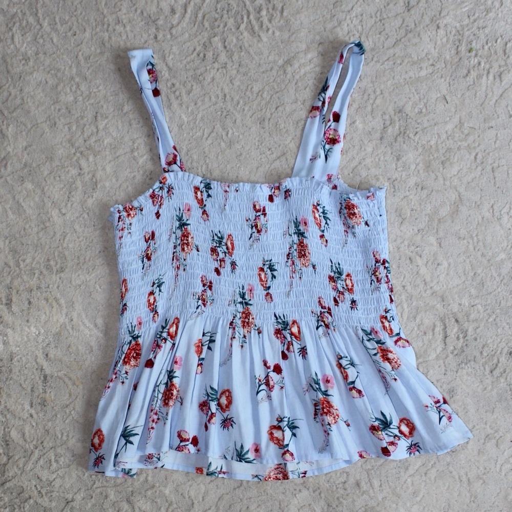 Target Brand Floral Blue Tank Top